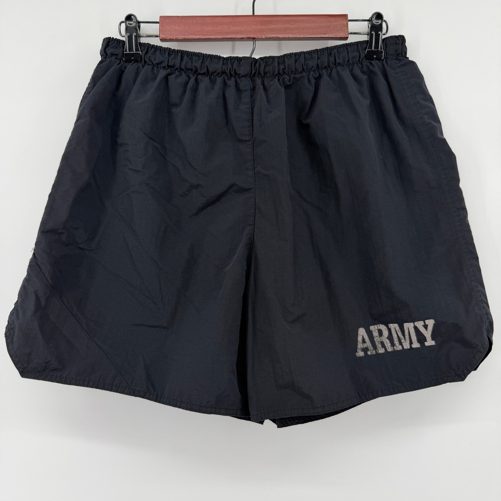 Soffe Army PT Shorts Mens Large Black Physical Fitness Trunks Nylon Athletic USA